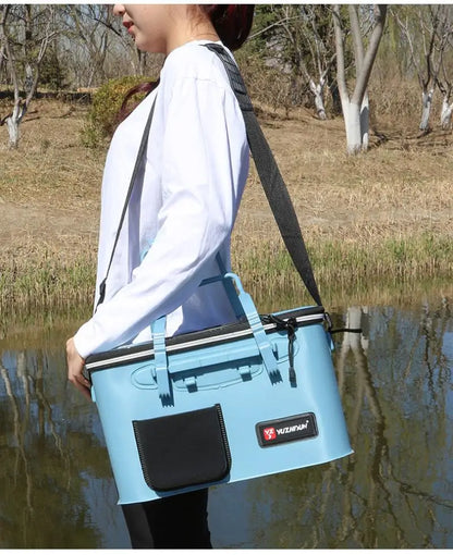 Multifunction Fishing Bucket with Oxygen Pump – Portable Tackle Box & Live Fish Storage Barrel for Camping & Outdoor