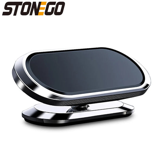 STONEGO 360° Rotating Metal Magnetic Phone Holder – Zinc Alloy Car Mount for Cellphones
