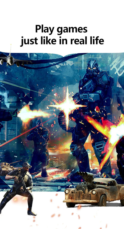 3D VR Headset – Virtual Reality Smart Glasses Helmet for Smartphones with Controllers and 7-Inch Lenses