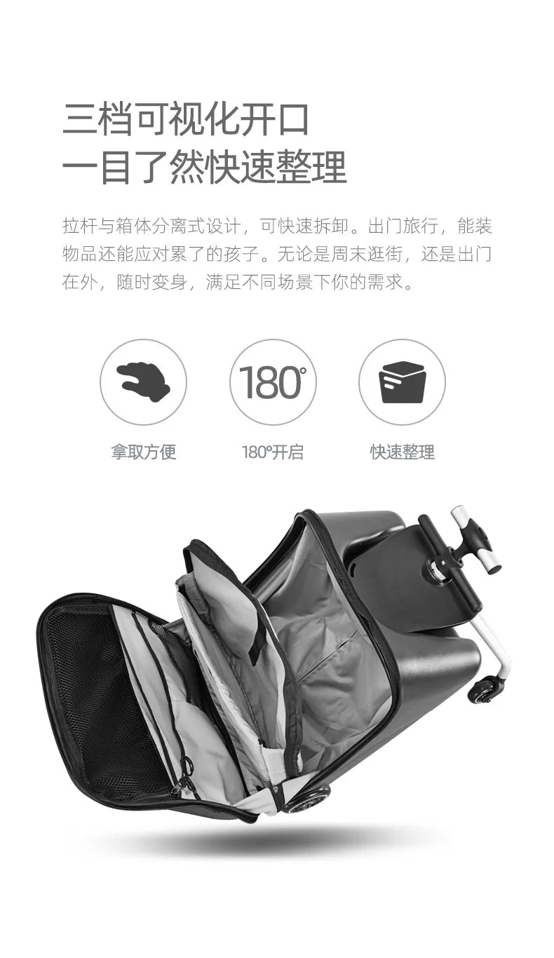 Formsio Kids Scooter Suitcase – Ride-On Rolling Carry-On Luggage Box for Babies, Sit & Go Trolley Travel Bag