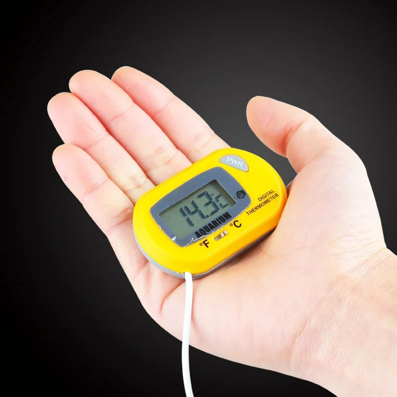 Digital Aquarium Thermometer with Probe – Suction Cup Water Temperature Gauge for Fish Tanks, Celsius (℃) Display