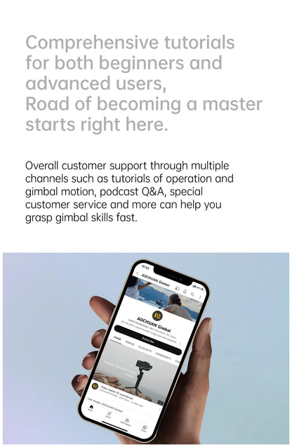 AOCHUAN 3-Axis Handheld Gimbal Stabilizer – SmartXE for iPhone & Android with AI Face Tracking for TikTok & Vlog