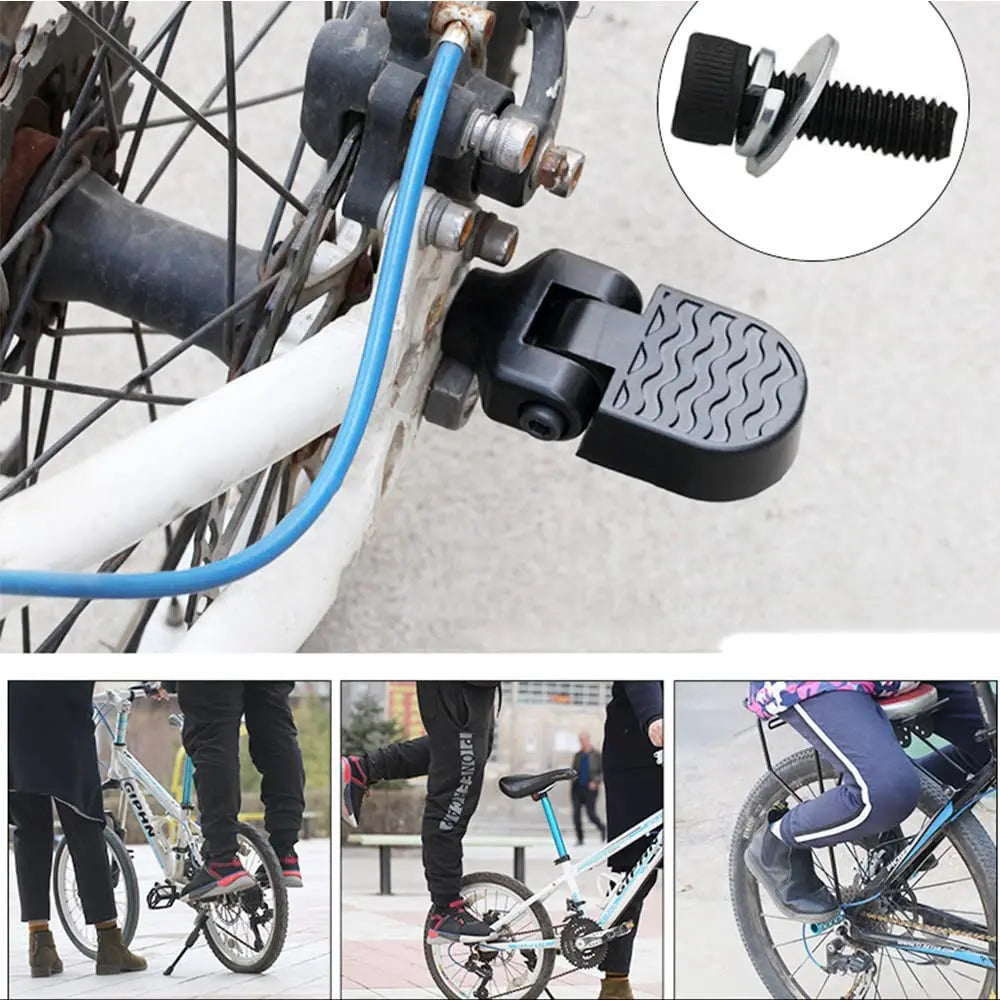 1 Pair Mini Bicycle Rear Pedals: Aluminium Alloy Folding Foot Rest Bike Pegs - Non-Slip Quick Release Foot Pedal