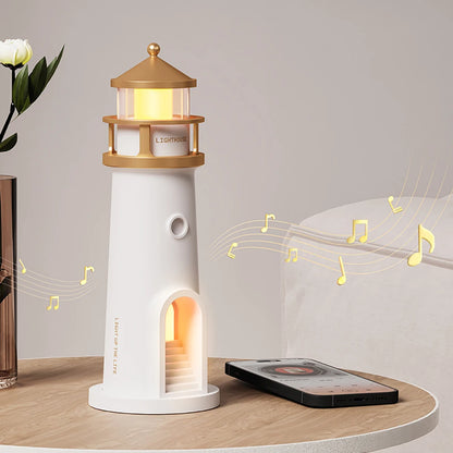 Moon Projection Lighthouse Night Light – Dimmable, Motion Sensor, Bluetooth Music, Timing Ambient Lamp for Christmas & Birthday Gift