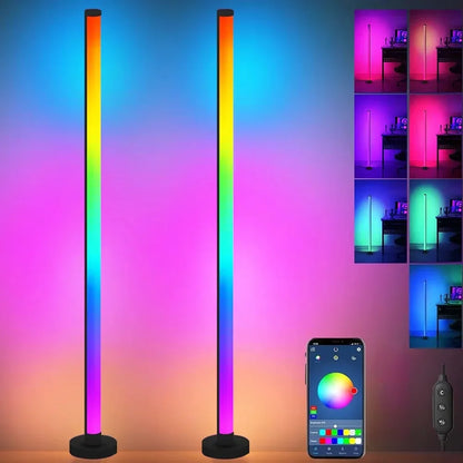 Smart LED Floor Lamp – RGB Music Sync, Remote & APP Control, Timer Modern Mood Standing Lamp for Living Room & Gaming Corner Lighting