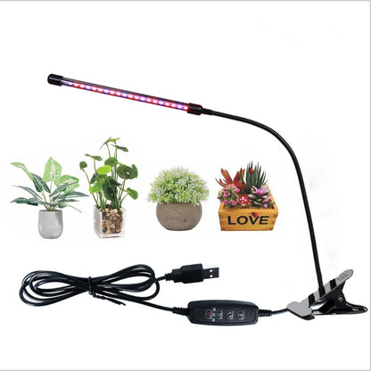 1/2/3/4 Head LED Plant Grow Light — Clip-On Full Spectrum Lamp with USB, Dimmable, Timer & 3-Color Switching for Indoor Plants