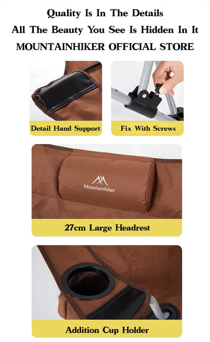 MOUNTAINHIKER 4-Speed Adjustable Folding Lounge Chair – Ultra-Light Portable Camping & Fishing Chair