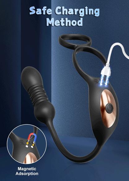 App-Controlled Male Penis Ring – Telescopic Anal Vibrator & Prostate Massager, Cock Ring Adult Sex Toy for Men