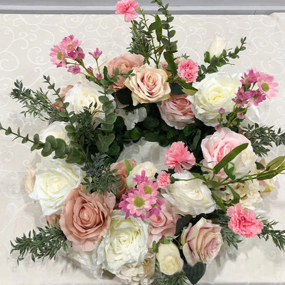 60cm Artificial Flower Wreath – Wedding Table Centerpiece & Backdrop Decoration