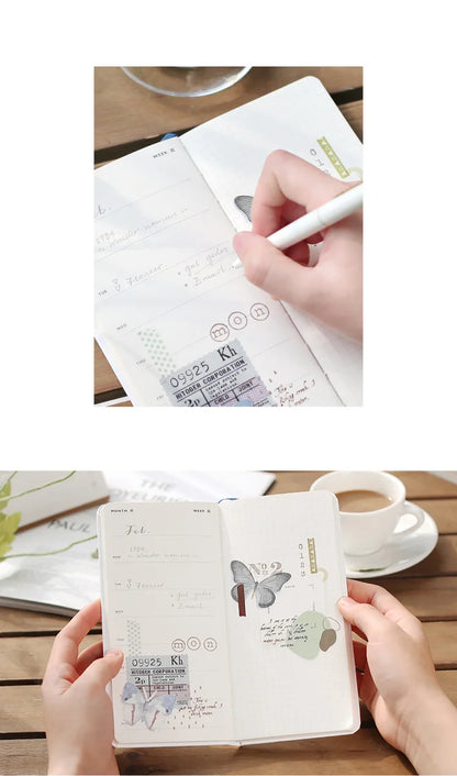 Retro Weekly Planner Notebook – Slim Notepad for Office & School, Cute Weekly Record Book