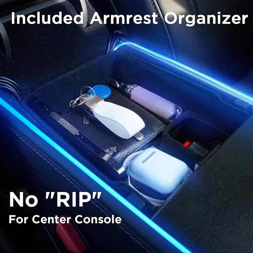 Tesla Model 3 & Y (2021-2023) Center Console LED Ambient Light Strips – Neon Dashboard Lighting Accessories