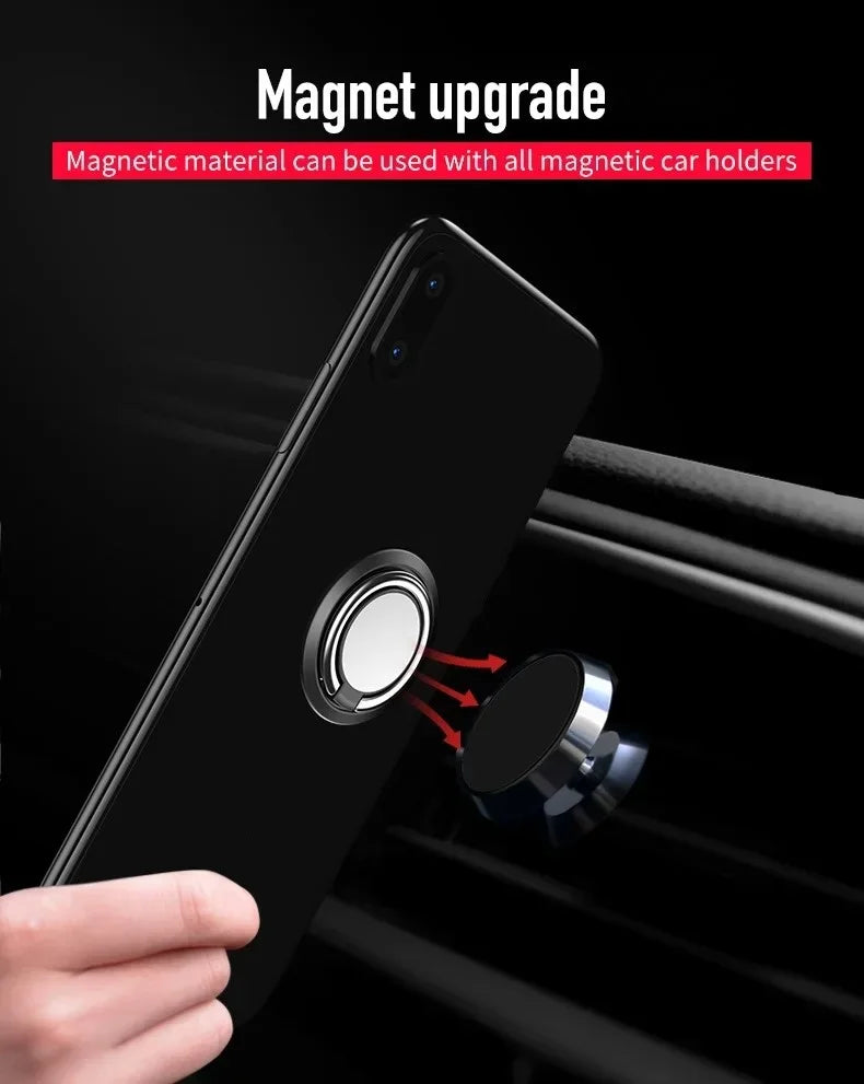 360° Rotating Finger Ring Holder Stand - Magnetic Car Mount & Universal Phone Back Sticker Pad Grip