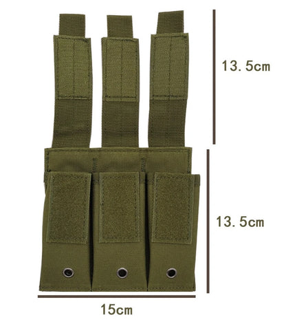 9mm Tactical Magazine Pouch - MOLLE Single & Double Mag Bag, Open-Top Pouch for Glock, M1911, 92F, Torch & Triple Bag