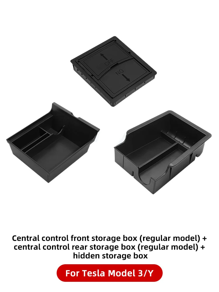 YZ Storage Box for Tesla Model 3 & Model Y – Center Armrest Hidden Box & Cup Holder Organizer, 2023-2022 Car Accessories