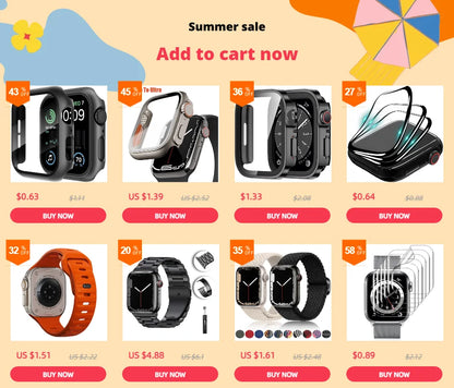 Protector Film for Apple Watch - Curved Screen Protectors for 38mm to 49mm, Compatible with Series 8, 7, SE, Ultra, 9, 10