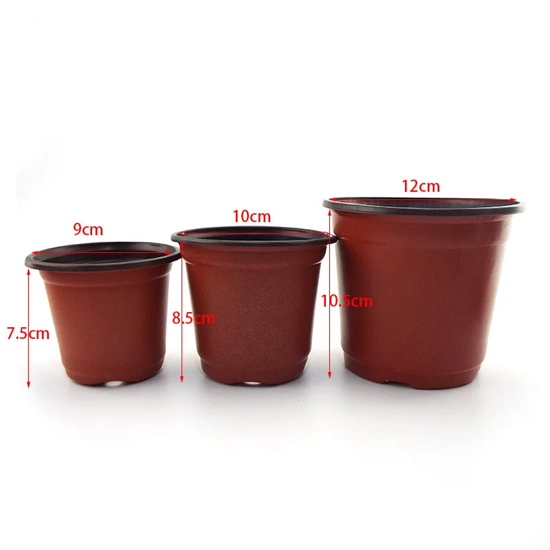 Plastic Flower Pot Grow Box with Fall-Resistant Tray – Nursery & Transplant Pots for Home Garden Plants
