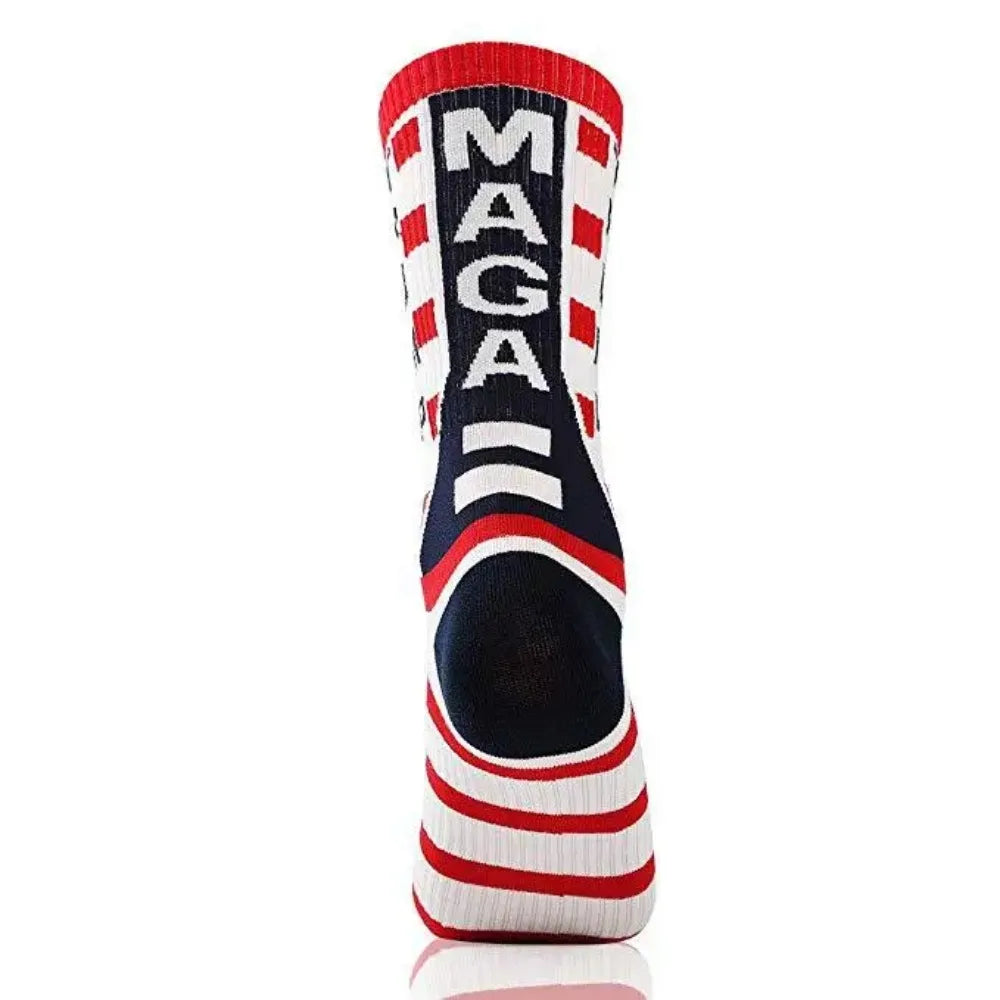 2024 President Donald Trump Socks – Unisex Funny Print Casual Crew Socks, 3D Fake Hair Design, Hot Sale Hip Hop Style