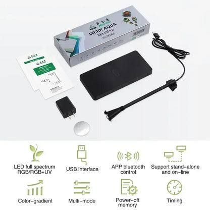 WEEK AQUA USB Aquarium Light — Full Spectrum LED Plant Grow Light for Nano Aquariums & Microlandscapes
