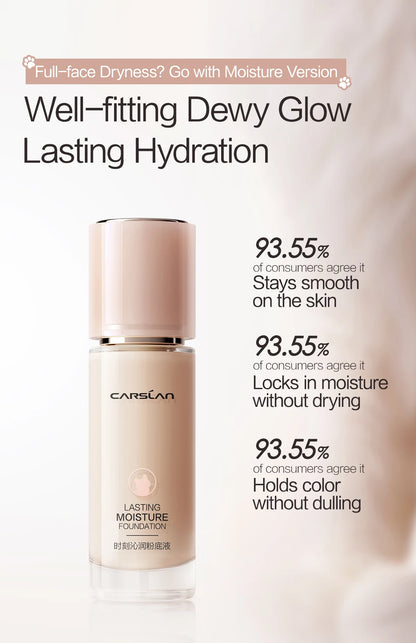 CARSLAN Long-Lasting Moisture Matte Liquid Foundation – Full Coverage Concealer, Whitening & Oil Control Face Base Makeup