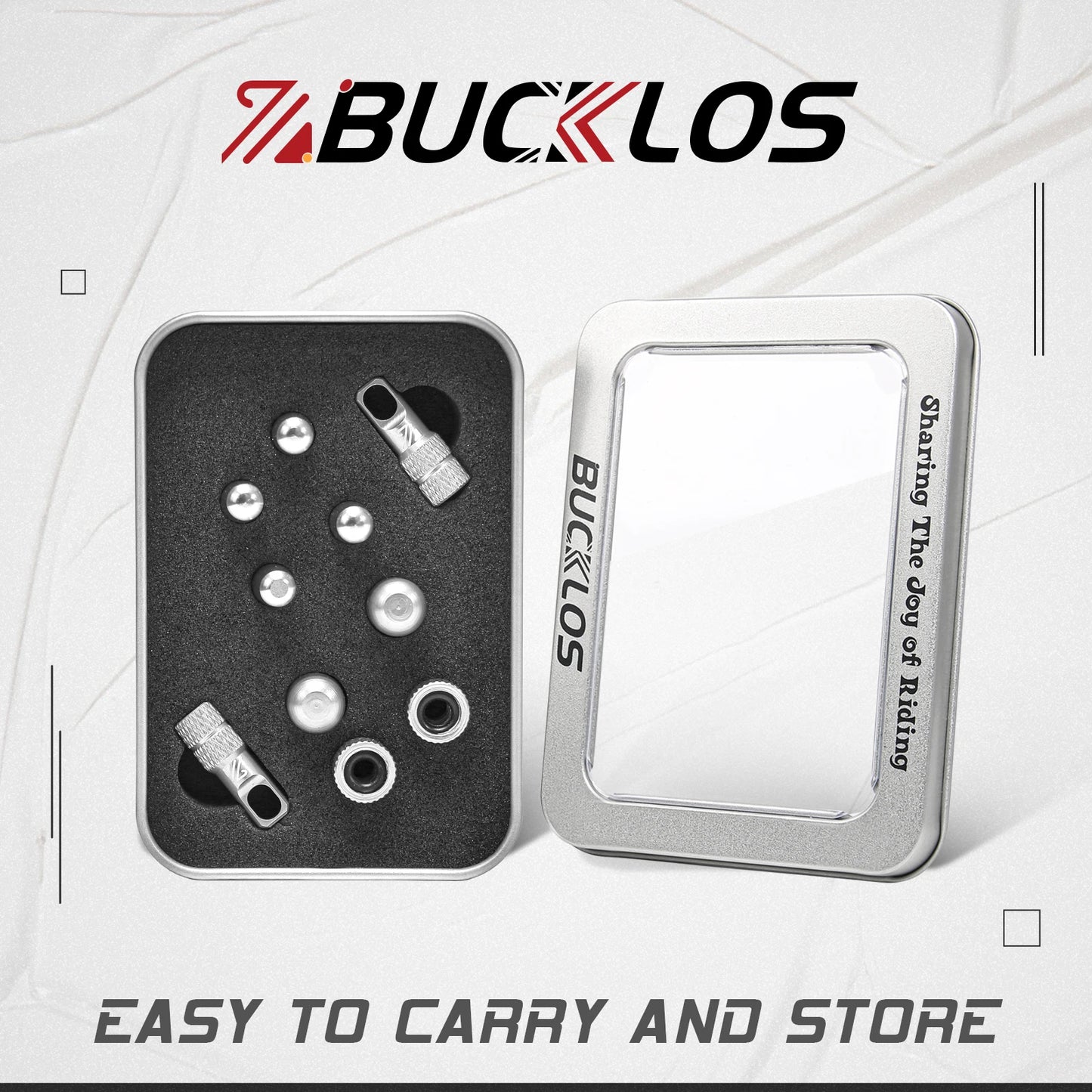 BUCKLOS F/V to A/V Valve Adapter – Aluminum Alloy Presta to Schrader Converter with Durable Bicycle Valve Cap