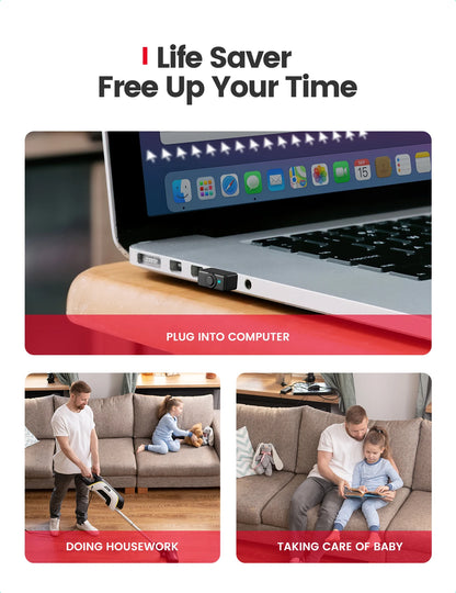 Vaydeer Mini Metal Mouse Jiggler – Premium Aluminum Alloy, Long Life Span, Plug and Play, 100% Undetectable