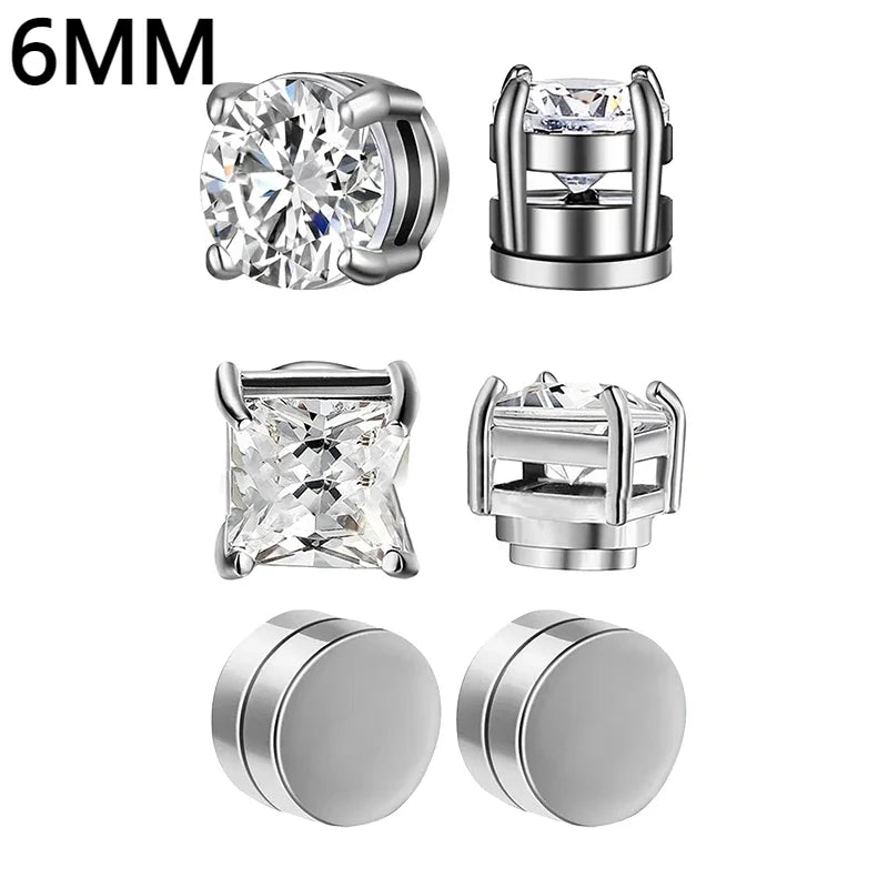 Fashion Magnetic Clip Ear Studs - Non-Piercing Fake Earrings for Men & Women, Jewelry Gift