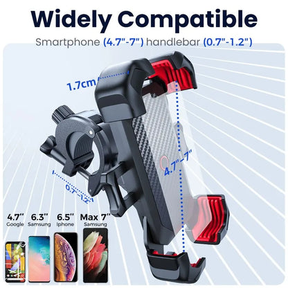 Joyroom 360° Universal Bike Phone Holder - Shockproof GPS Bracket for 4.7-7 Inch Mobile Phones