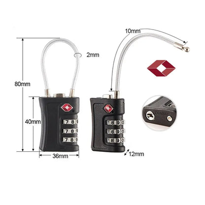 New TSA Customs Code Lock: Travel Luggage Password Changeable Padlock - Contrast Color Design for Enhanced Security