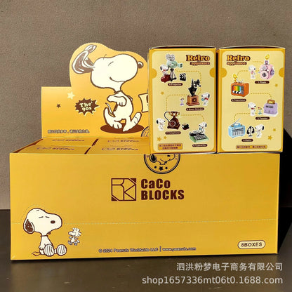 Genuine Snoopy Blind Box Puzzle — Cartoon Scene Building Block Ornaments for Children, Assembled Gift Toy