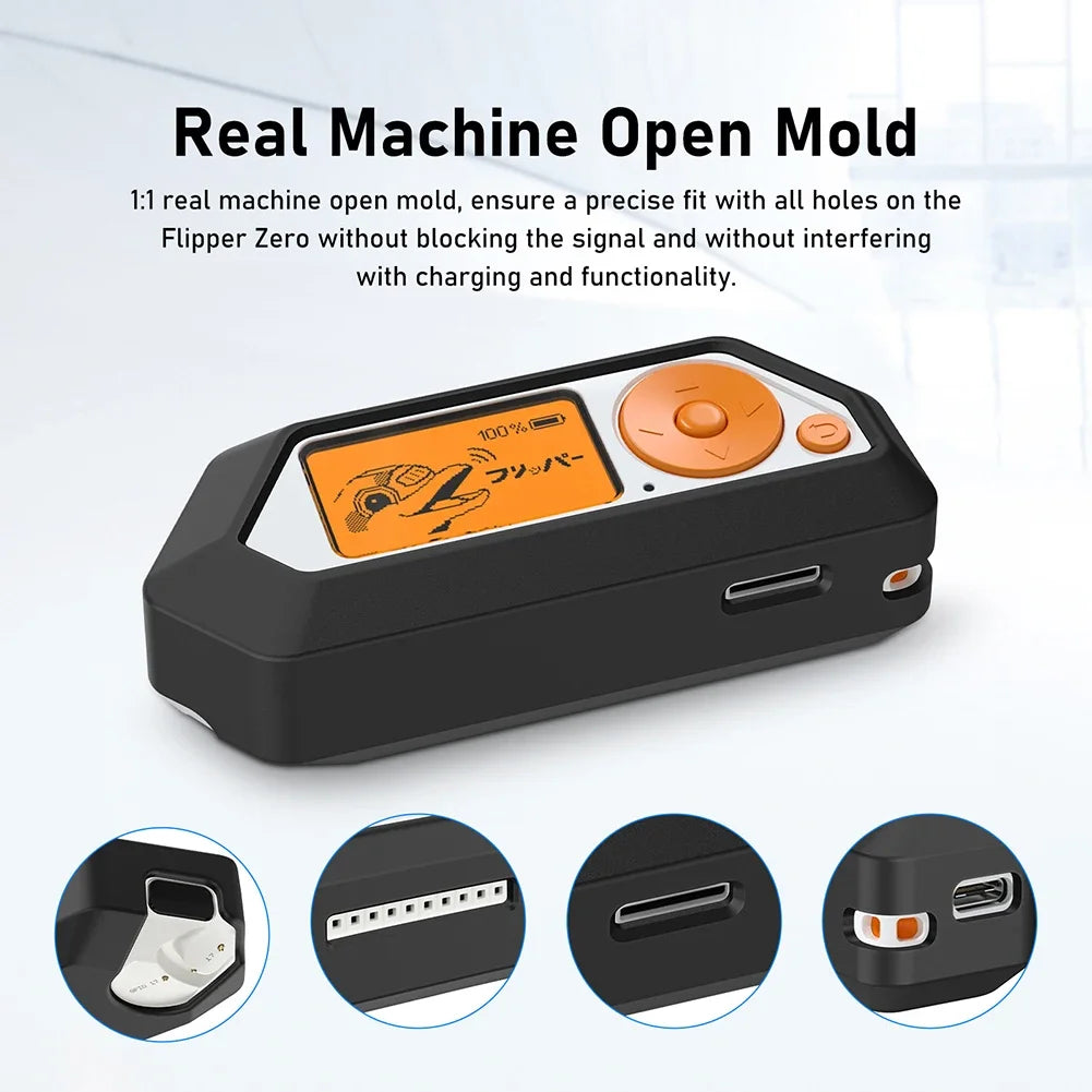 Protective Carrying Case for Flipper Zero – Portable Silicone Cover with Transparent Screen Film, Game Console Accessory