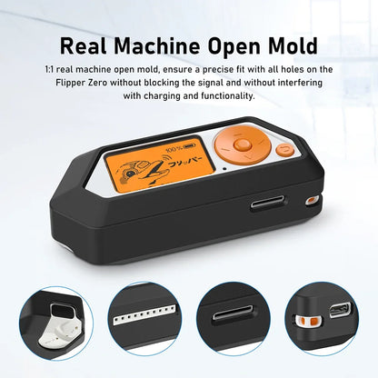 Protective Carrying Case for Flipper Zero – Portable Silicone Cover with Transparent Screen Film, Game Console Accessory