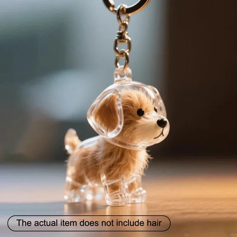 Dog Hair Storage Pendant Keychain – Cute Bag and Car Accessory, Jewelry Souvenir Gift for Dog Lovers