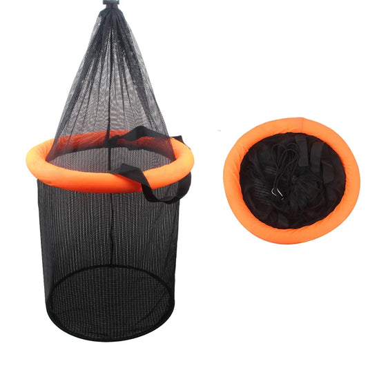 Floating Collapsible Fishing Bait Basket – Durable Mesh Live Fish Keeper Net Cage