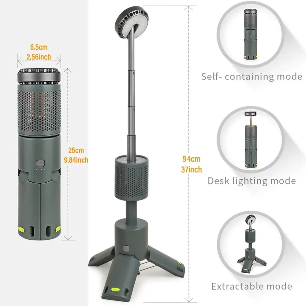 LED Outdoor Camping Lantern - USB Rechargeable, Adjustable Color Temperature, Portable, IP65 Waterproof, Retractable