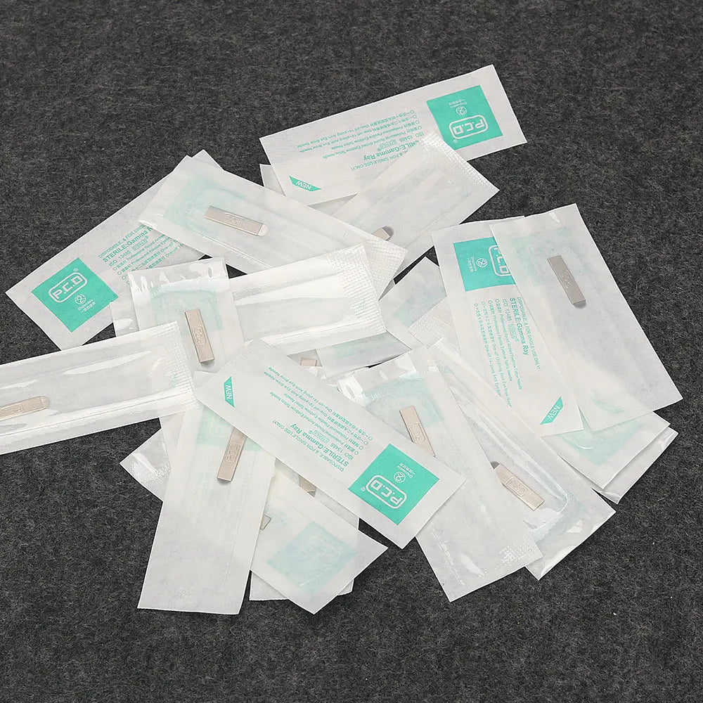50pcs PCD Microblading Eyebrow Needles – F12/14/19 Tebori Blades for 3D Embroidery Manual Pen
