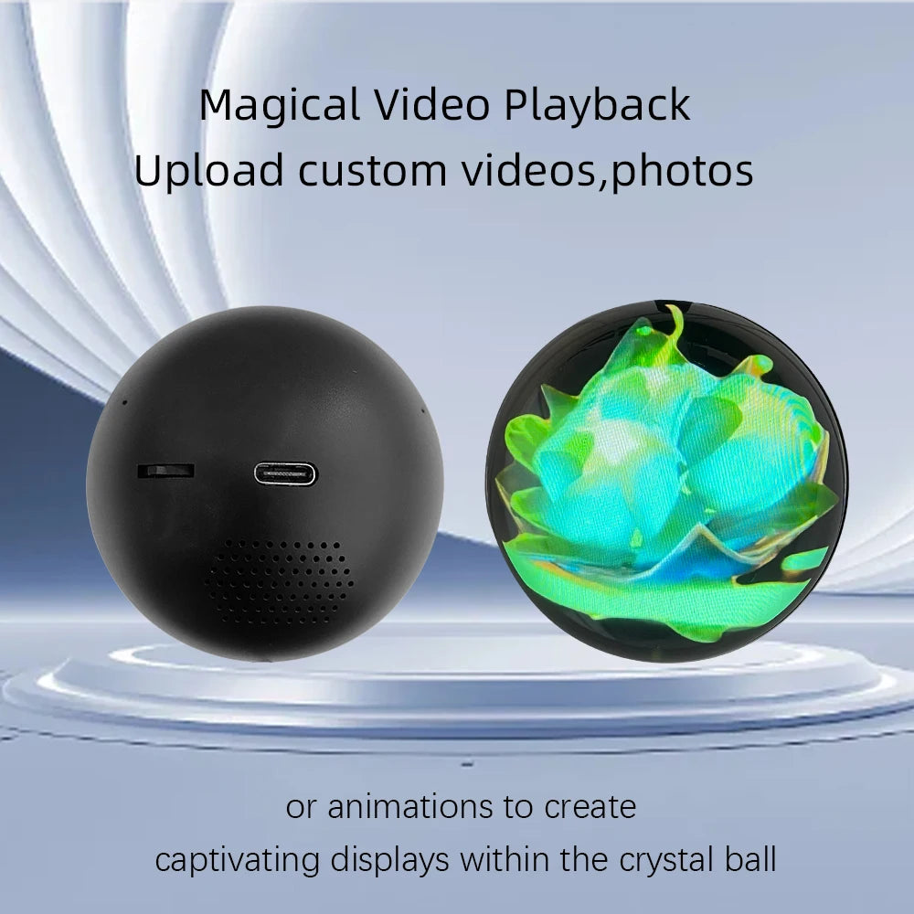 Customizable Video Glass Ball Lamp — DIY Spherical Pixel Display with Detachable Video & Sound Game Screen
