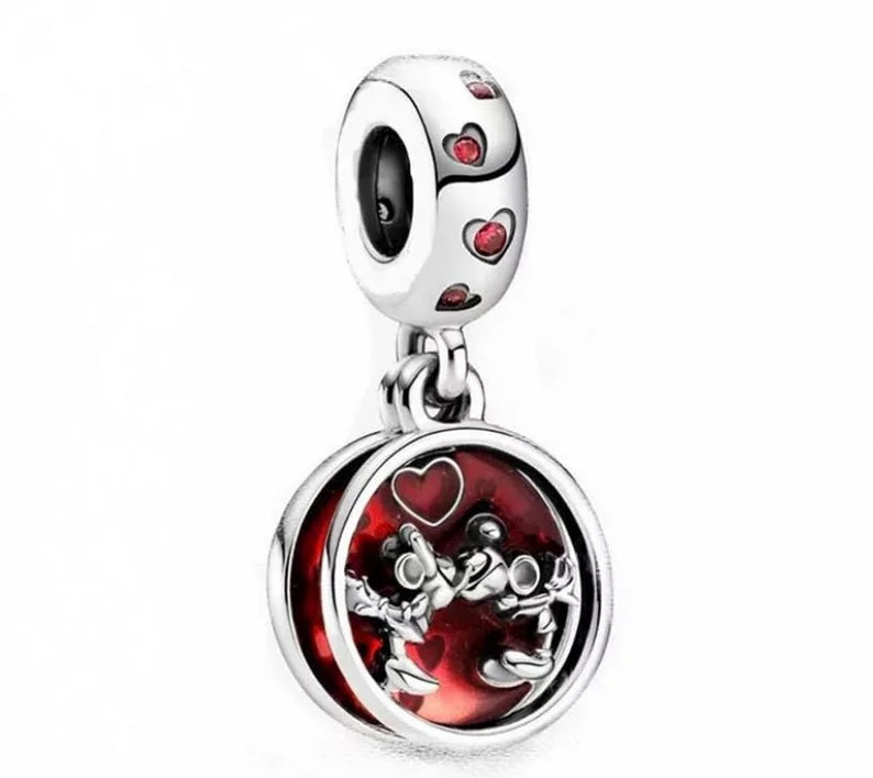 MINISO League of Legends Mickey & Minnie 925 Sterling Silver Charm – Beads Fit for Pandora Bracelet, Ladies Jewelry