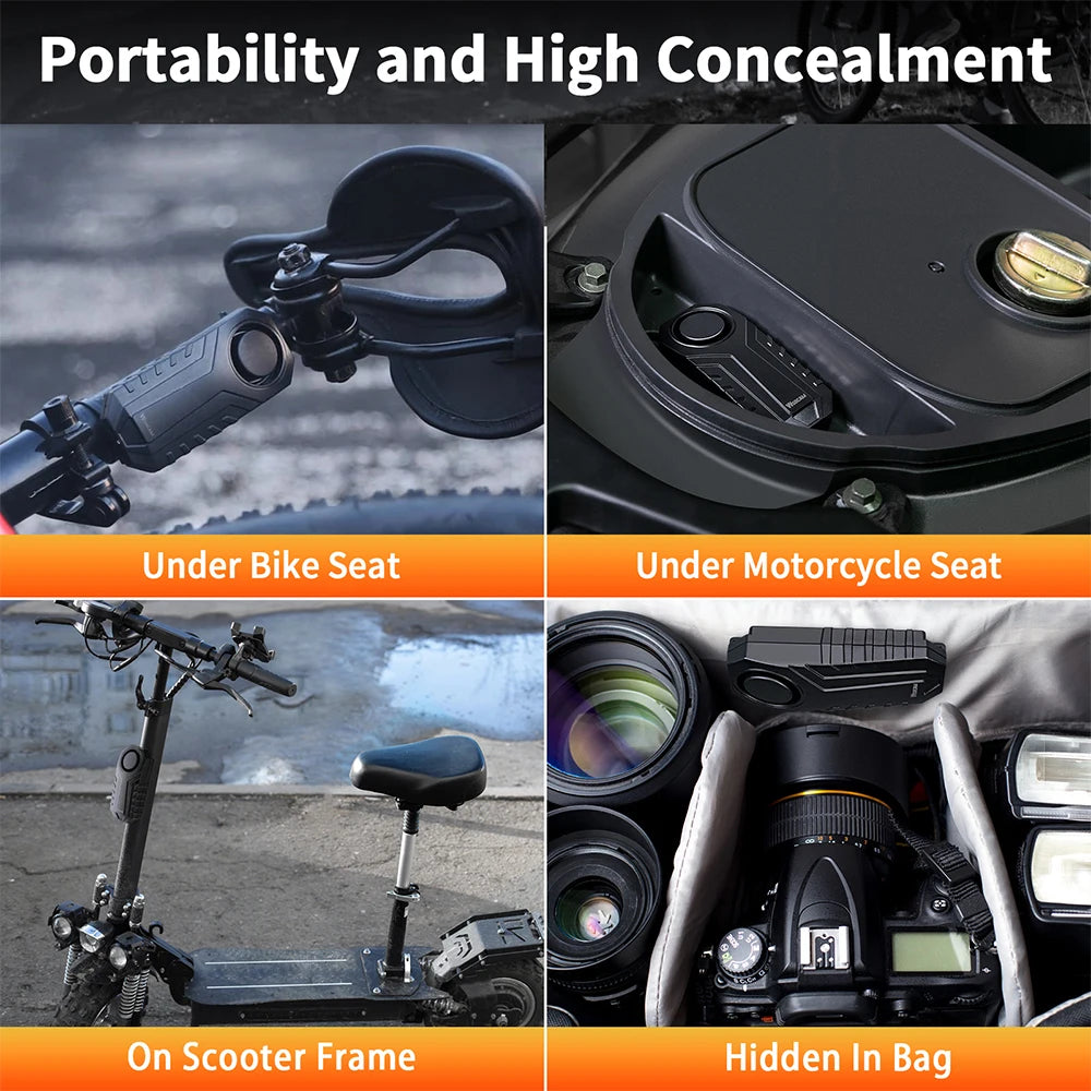 Wsdcam Vibration Bicycle Alarm – USB Rechargeable Anti-Theft Motorcycle Bike Alarm 113 dB Waterproof with Remote Control