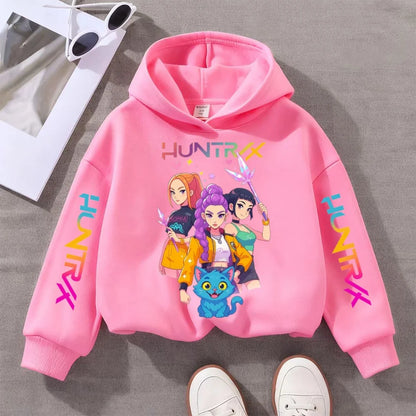 2025 Fall/Winter KPop Demon Hunters Hoodie – Cute Fashion Sweatshirt for Girls, Children's Clothing