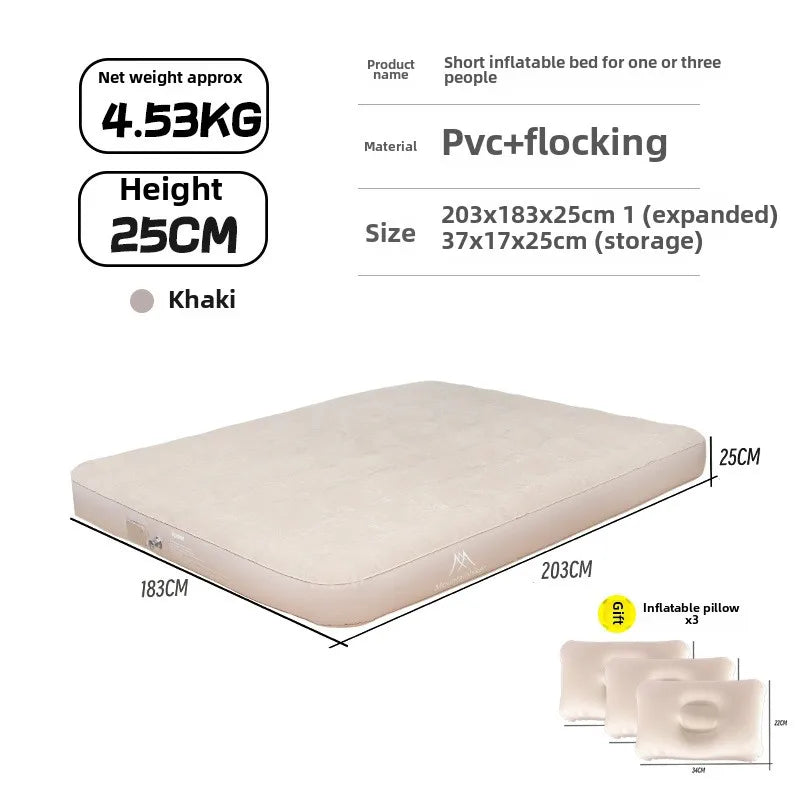 MOUNTAINHIKER 2025 Inflatable Air Mattress - PVC Glamping Camping / interior Bed Mat with Built-In Pump for 1-3 Person