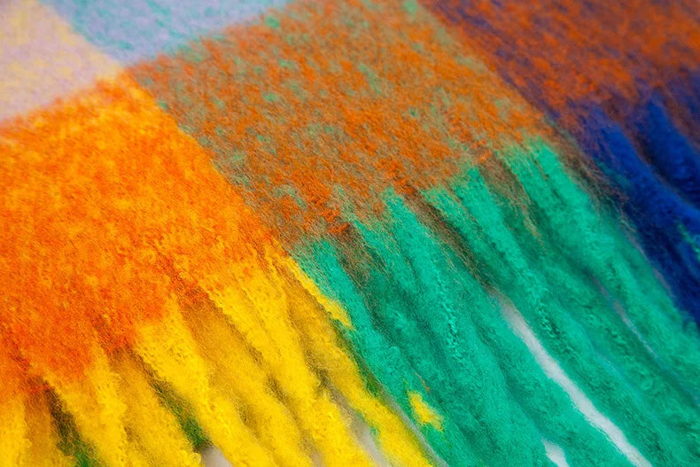 2025 Women's Winter Thick Cashmere Scarf – Warm Pashmina Shawl with Rainbow Tassels & Wraps