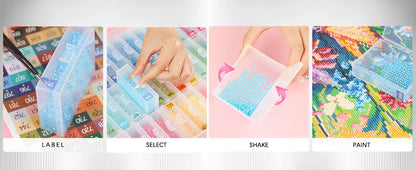 45pcs Diamond Painting Accessories – 2 in 1 Storage Trays with Lids & Bead Organizer