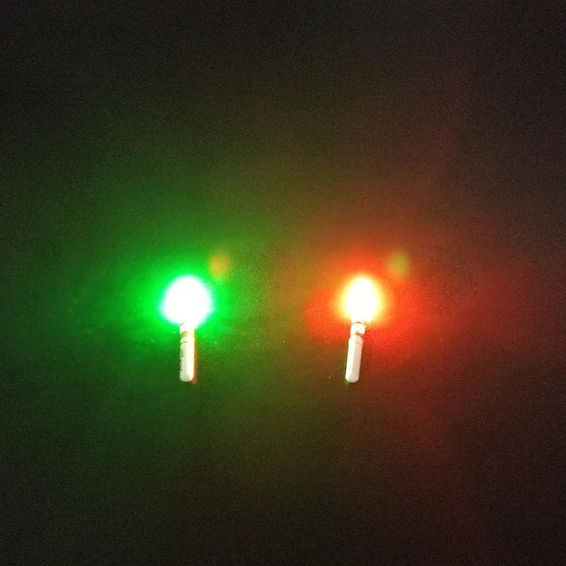 Green & Red LED Lightsticks 10pcs — Luminous Night Fishing Accessory with CR322 Battery