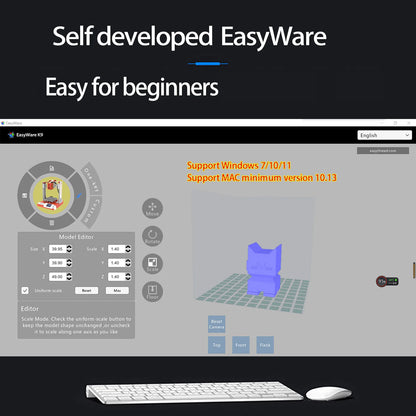 EasyThreed K9 Mini 3D Printer – User-Friendly Entry Level Printer, FDM Technology, Compatible with TPU & PLA Filament (1.75mm), Black