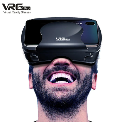 3D VR Headset – Virtual Reality Smart Glasses Helmet for Smartphones with Controllers and 7-Inch Lenses