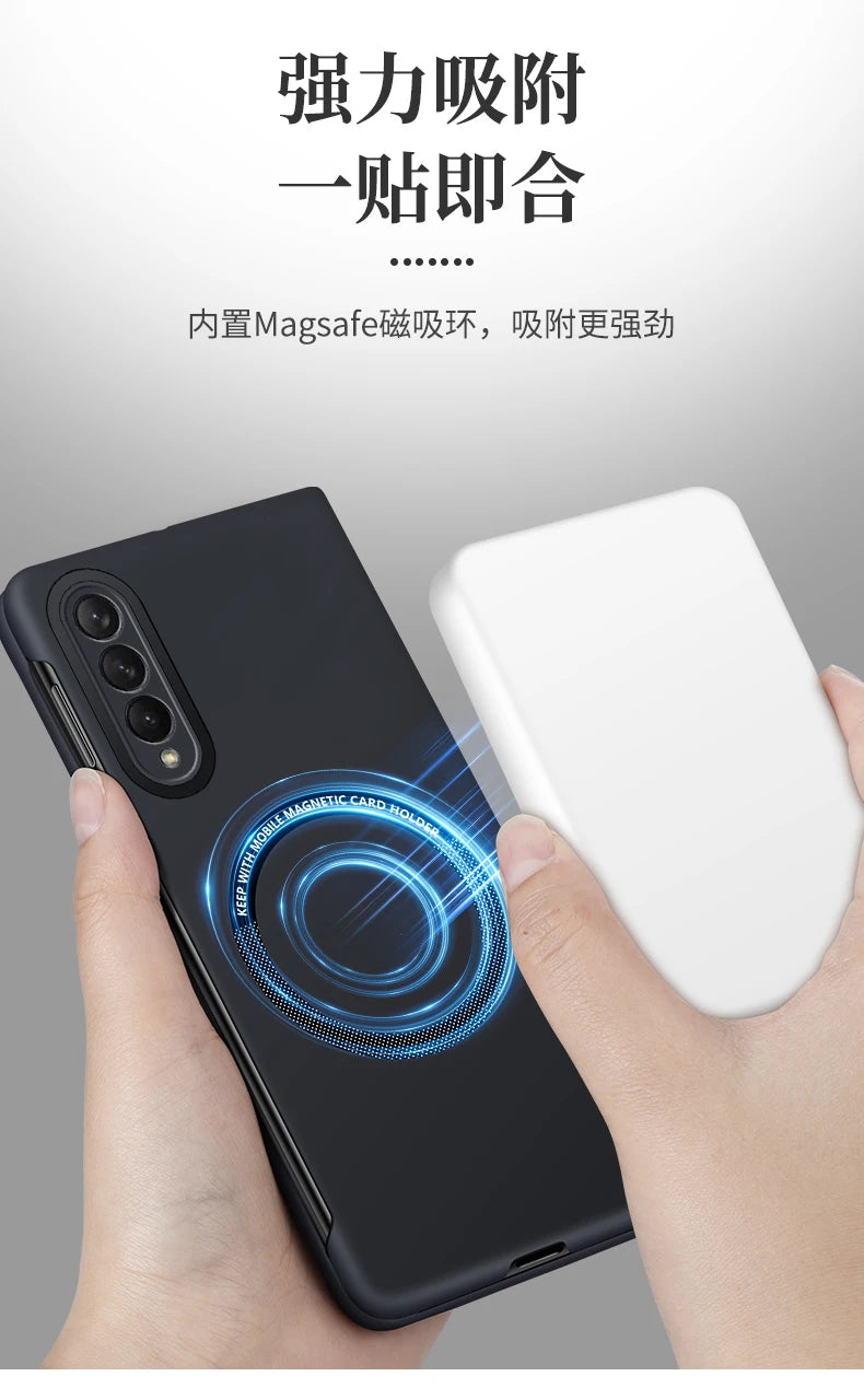 Ultra Thin Skin Feel Case for Samsung Galaxy Z Fold 3/4/5/6/7 – Magnetic Wireless Charging Compatible Fold Cover