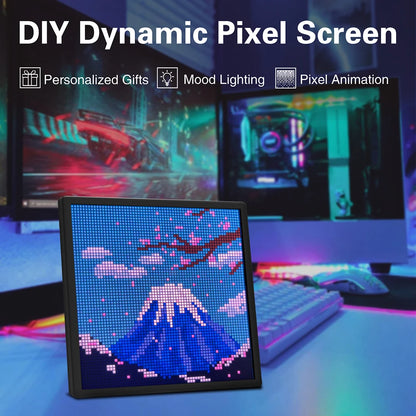 64x64 RGB LED Pixel Display Matrix Panel, Programmable Pixel Art Screen with Bluetooth App Control
