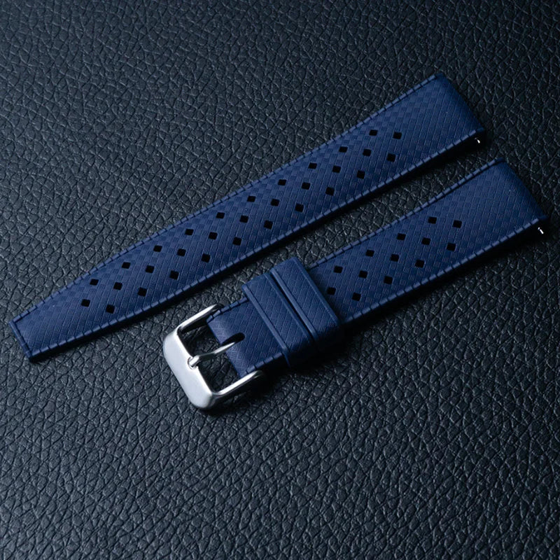 Classic Tropical Style FKM Watch Strap - 18mm, 20mm, 22mm Replacement Band for Seiko, Oris, Citizen