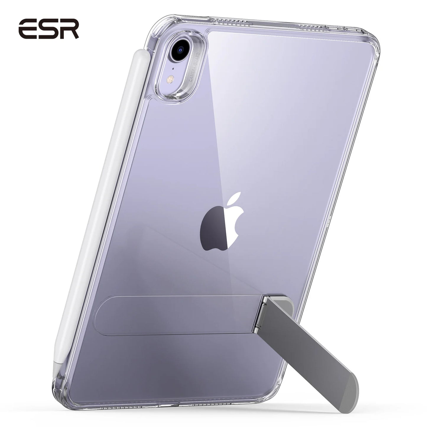 ESR Kickstand Case for iPad Mini 6/7 – Hybrid Protection Clear Back Cover with Stand & Pencil Support