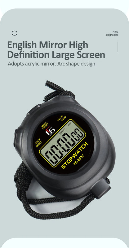 Professional Digital Pocket Stopwatch – Handheld Chronometer Timer with 0.01s Precision for Outdoor Sports & Training